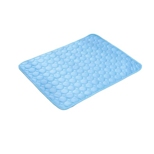 YOUCAI Sommer-Haustiermatte Kühlende Decke aus Eisseide Schlafmatte Kühlmatte Waschbare rutschfeste Weiche Bequeme Hunde und Katzenmatratze Kühldecke Blau von YOUCAI