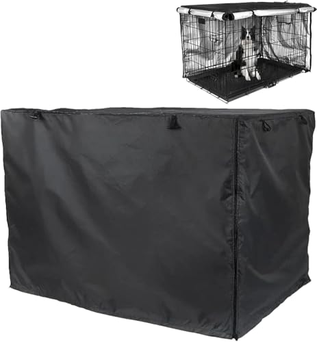 Robuste Abdeckung für Hundekäfige, winddicht, wasserdicht, für Käfige, 61 cm / 76 cm / 91,4 cm / 106,7 cm / 121,9 cm, Katzen- und Hundekäfigschutz (L x B x H): 107 x 69 x 75 cm von YOUGANG