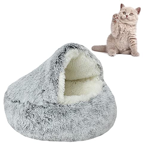 YOUGE Rundes weiches Plüsch-Katzenbett mit Kapuze für Hunde und Katzen, Haustier-Kapuzenpullover, künstlich und bequem, Schlafbett für den Innenbereich, verschiedene Größen und Farben YOUGE Rundes weiches Plüsch-Katzenbett mit Kapuze für Hunde und Katzen, Haustier-Kapuzenpullover, künstlich und bequem, Schlafbett für den Innenbereich, verschiedene Größen und Farben von YOUGE