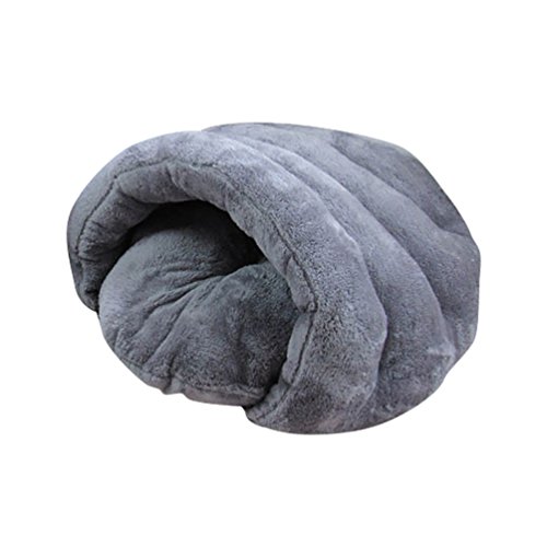 YOUJIA Hausbett Hundehaus Hundehöhle Haustier Bett Warm Schlafsack Matte Kissen Hundehütte Für Hunde Katzen (Grau, M) von YOUJIA