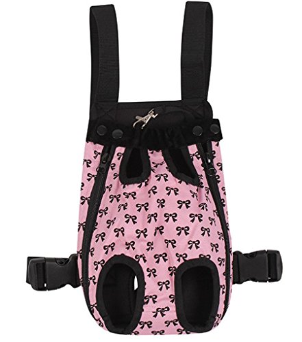 YOUJIA Masche Haustier Rucksäcke Hundetragetasche, Hund Katze Transporttasche Carrier Tasche Vorne Brust Rucksack (#1 Pink, XL) von YOUJIA