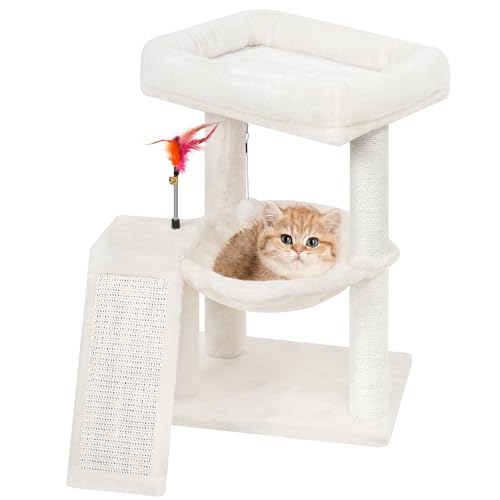 YOUPET Kratzbaum mit Katzenkratzbaum für Indoor-Katzen, Katzenturm mit Kratzbrett und verspielten Spielzeugbällen, Katzenbaumturm mit gemütlicher Hängematte, Grau YOUPET Kratzbaum mit Katzenkratzbaum für Indoor-Katzen, Katzenturm mit Kratzbrett und verspielten Spielzeugbällen, Katzenbaumturm mit gemütlicher Hängematte, Grau von YOUPETSER