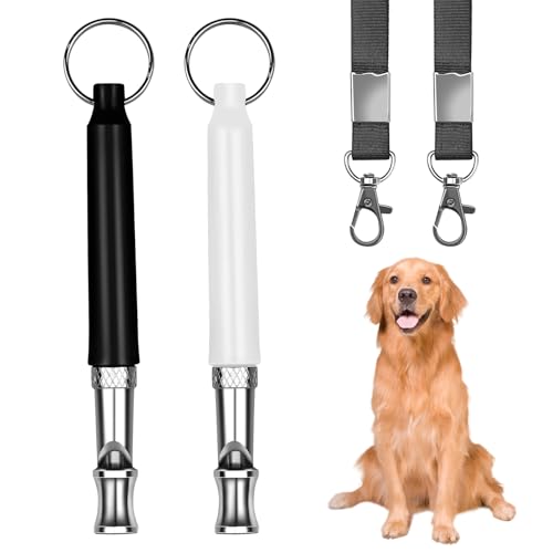2 Stück Hundepfeife Rütter Rückruf,Hochfrequente & Lautlose Ultraschall-Hundepfeife, Verstellbar mit Umhängeband,Ideal für Hundetraining, Rückruf & Bellenkontrolle,Professionelle Hundeerziehungspfeife von YOURKAY