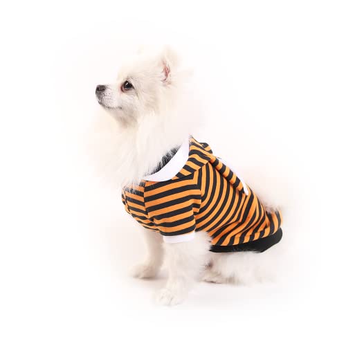 Youthdog Kaninchenkostüm mit Kapuze und gestreiften Hundekleidung für kleine, mittelgroße und große Hunde, Haustierpullover, Sweatshirts, Französische Bulldogge, Bekleidung (Orange, X-Large) von YOUTHDOG