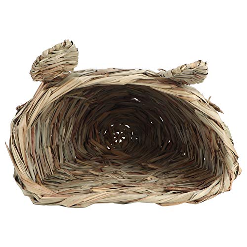 Hamster Stroh Gras Nest, Geflecht Kaninchen Ohr Form Kleines Haustier Nest für Chinchilla Hamster Meerschweinchen Igel Gras Warm House Nest von YOUTHINK