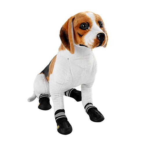 Hundeschuhe 4-Teilige wasserdichte Hundestiefel Mit Reflektierendem Riemen Und Robuster Rutschfester Sohle. Leicht Zu Tragende Outdoor-Haustierstiefel von YOUTHINK