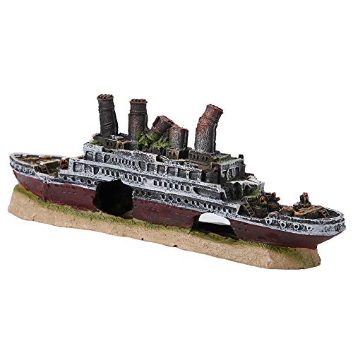 YOUTHINK Aquarium Shipwreck Decoration, kleine Fische, die Ornament für 10 Gallonen Süßwasser Salzwasser Aquarium (28 * 10 * 6 cm) YOUTHINK Aquarium Shipwreck Decoration, kleine Fische, die Ornament für 10 Gallonen Süßwasser Salzwasser Aquarium (28 * 10 * 6 cm) von YOUTHINK