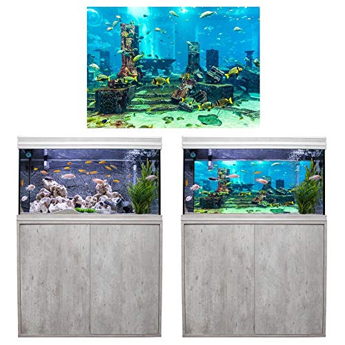 Aquarium Poster, PVC Coral Aquarium Hintergrund Unterwasser Poster Aquarium Wanddekoration Aufkleber(61 * 30Cm) von YOUTHINK