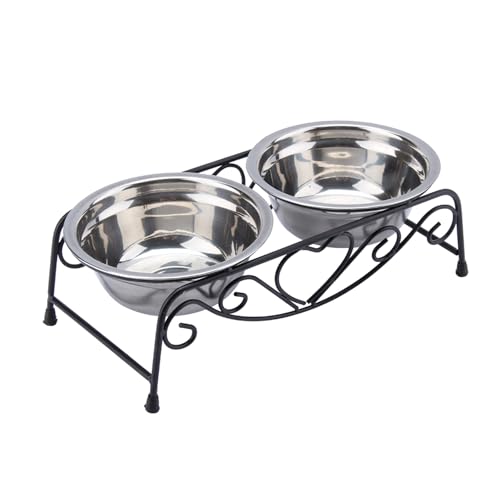 Katzennapf-Set, Katzennapf Erh?ht Doppel Hundenapf Erh?hte Futternapf Edelstahl Erh?hte Hundenahrung Schale Erh?hter Futterstand Mit 2 Herausnehmbaren Edelstahl N?pfen F¨¹r Hunde Und Katzen Katzennapf-Set, Katzennapf Erh?ht Doppel Hundenapf Erh?hte Futternapf Edelstahl Erh?hte Hundenahrung Schale Erh?hter Futterstand Mit 2 Herausnehmbaren Edelstahl N?pfen F¨¹r Hunde Und Katzen von YOUTHINK