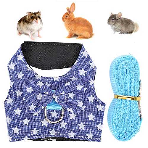 Kleine Tiergeschirr Und Leine Set für Das Gehen Escape Proof Pet Vest Brustgurt für Kleintier Kaninchen Hamster Chinchilla Meerschweinchen(S) von YOUTHINK