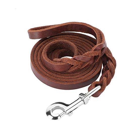 Leder Hundeleine, 2.1 m/6.9 ft Lederleine f¨¹r Hunde Starke und Weiche Hunde Lederleine Hochwertig Langlebig Gehleine Trainingsleine f¨¹r Mittlere Gro?e Hunde von YOUTHINK