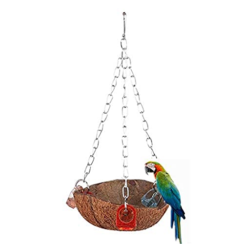 Natürliche Kokosnussschale Vögel Schaukel Spielzeug Höngender Korb Sling Mit Acrylringen für Eichhörnchen Papagei Wellensittich Sittich Nymphensittich Conure Lovebird Finch Cockatoo Natürliche Kokosnussschale Vögel Schaukel Spielzeug Höngender Korb Sling Mit Acrylringen für Eichhörnchen Papagei Wellensittich Sittich Nymphensittich Conure Lovebird Finch Cockatoo von YOUTHINK
