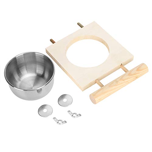 Papagei Fütterungsbecher Vögel Futter Dish Papagei Fütterungsschale Edelstahl Mit Stand Barsch Futter Wasser Feeder Vogelköfig Zubehör für Nymphensittich Sittich(#1) von YOUTHINK