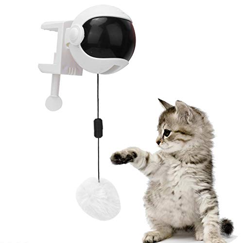 YOUTHINK Pet Cat Funny Interactive Automatisches Hebepuzzle Elektrisches Ballspielzeug Abnehmbares Interaktives Training Spielzeug Mit Haarballen Spielen(Weiö) von YOUTHINK