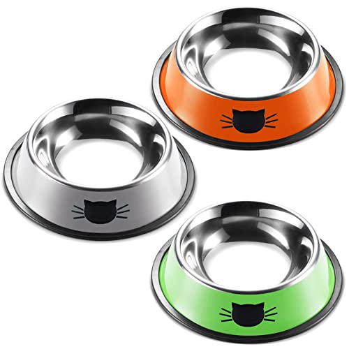 YOUYIKE® Katze Fressnapf Edelstahl, 3 Stücke rutschfeste Fressnapf, rutschfeste Haustier Fütterungsschalen, Futternapf, Wasser Fütterung Schüssel für Haustiere, Katzen und Welpen (FH-3) YOUYIKE® Katze Fressnapf Edelstahl, 3 Stücke rutschfeste Fressnapf, rutschfeste Haustier Fütterungsschalen, Futternapf, Wasser Fütterung Schüssel für Haustiere, Katzen und Welpen (FH-3) von YOUYIKE