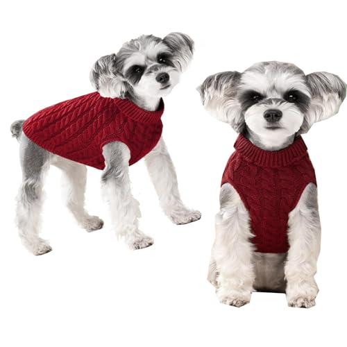 YOUYIKE Warme Haustier Jacke, Welpen Jacken Warm, Hundejacke Wasserdicht, Haustier Kleidung Winterjacke Hunde Mantel für Kleine Mittlere (Rotwein, S) von YOUYIKE