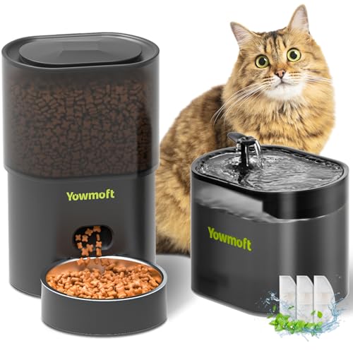 Automatischer Katzenfutterspender & Katzenbrunnen, 3L Zeitgesteuerter Katzenfutterspender für Trockenfutter, 10 Portionen 1-4 tägliche Mahlzeiten Auto Katzenfutterspender mit Trockenmittelbeutel, Automatischer Katzenfutterspender & Katzenbrunnen, 3L Zeitgesteuerter Katzenfutterspender für Trockenfutter, 10 Portionen 1-4 tägliche Mahlzeiten Auto Katzenfutterspender mit Trockenmittelbeutel, von YOWMOFT