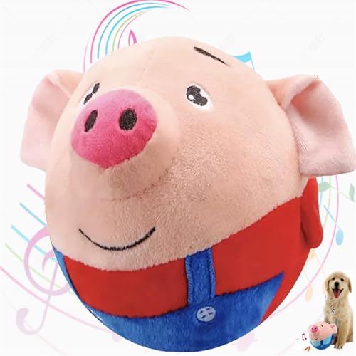 YOZO Active Moving Pet Plush Toy, Interactive Dog Toy, Toy Plush Ball for Cats Dogs, Washable Cartoon Pig Plush Sound Electronic Dog Pet Ball Toy for Cats Small and Medium Dogs von YOZO