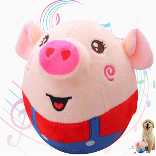 YOZO Active Moving Pet Plush Toy, Interactive Dog Toy, Toy Plush Ball for Cats Dogs, Washable Cartoon Pig Plush Sound Electronic Dog Pet Ball Toy for Cats Small and Medium Dogs von YOZO