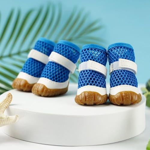 YPDOPORA 4 Stück Hundestiefel, Pfotenschutz Für Kleine Hunde, Pfotenschutz, Hundeschuhe Für Heißes Wetter, Sommerschuhe, Rutschfester Haustierpfotenschutz,Blau,S YPDOPORA 4 Stück Hundestiefel, Pfotenschutz Für Kleine Hunde, Pfotenschutz, Hundeschuhe Für Heißes Wetter, Sommerschuhe, Rutschfester Haustierpfotenschutz,Blau,S von YPDOPORA