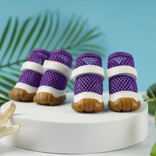 YPDOPORA 4 Stück Hundestiefel, Pfotenschutz Für Kleine Hunde, Pfotenschutz, Hundeschuhe Für Heißes Wetter, Sommerschuhe, Rutschfester Haustierpfotenschutz,Lila,XL YPDOPORA 4 Stück Hundestiefel, Pfotenschutz Für Kleine Hunde, Pfotenschutz, Hundeschuhe Für Heißes Wetter, Sommerschuhe, Rutschfester Haustierpfotenschutz,Lila,XL von YPDOPORA