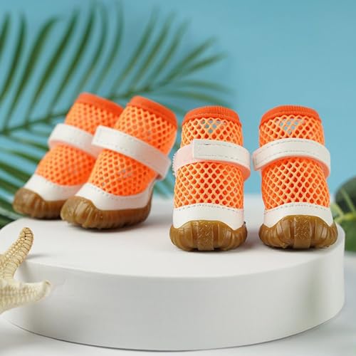 YPDOPORA 4 Stück Hundestiefel, Pfotenschutz Für Kleine Hunde, Pfotenschutz, Hundeschuhe Für Heißes Wetter, Sommerschuhe, Rutschfester Haustierpfotenschutz,Orange,S YPDOPORA 4 Stück Hundestiefel, Pfotenschutz Für Kleine Hunde, Pfotenschutz, Hundeschuhe Für Heißes Wetter, Sommerschuhe, Rutschfester Haustierpfotenschutz,Orange,S von YPDOPORA