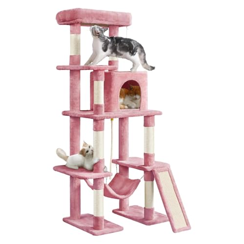 63 Zoll Großer Mehrstöckiger Kratzbaumturm, Kratzbaum Mit Sisalbeschichteten Kratzbäumen, Katzenhaus, Hängematte, Baumelndem Ball Und Erweiterter Plattform Zum Spielen Und Schlafen Für Katzen,C 63 Zoll Großer Mehrstöckiger Kratzbaumturm, Kratzbaum Mit Sisalbeschichteten Kratzbäumen, Katzenhaus, Hängematte, Baumelndem Ball Und Erweiterter Plattform Zum Spielen Und Schlafen Für Katzen,C von YPDOPORA