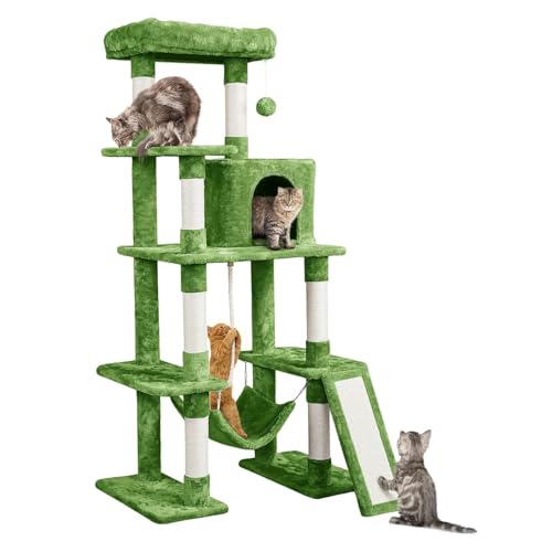 63 Zoll Großer Mehrstöckiger Kratzbaumturm, Kratzbaum Mit Sisalbeschichteten Kratzbäumen, Katzenhaus, Hängematte, Baumelndem Ball Und Erweiterter Plattform Zum Spielen Und Schlafen Für Katzen,D 63 Zoll Großer Mehrstöckiger Kratzbaumturm, Kratzbaum Mit Sisalbeschichteten Kratzbäumen, Katzenhaus, Hängematte, Baumelndem Ball Und Erweiterter Plattform Zum Spielen Und Schlafen Für Katzen,D von YPDOPORA