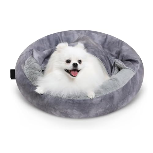 Gemütliches, Weiches Hundebett Mit Kapuzendecke, Runde, Beruhigende, Gemütliche Höhlen-Hundebetten Mit Kapuze Für Kleine Und Katzen, Rutschfeste Unterseite Und Maschinenwaschbare Haustierbetten,B,S Gemütliches, Weiches Hundebett Mit Kapuzendecke, Runde, Beruhigende, Gemütliche Höhlen-Hundebetten Mit Kapuze Für Kleine Und Katzen, Rutschfeste Unterseite Und Maschinenwaschbare Haustierbetten,B,S von YPDOPORA