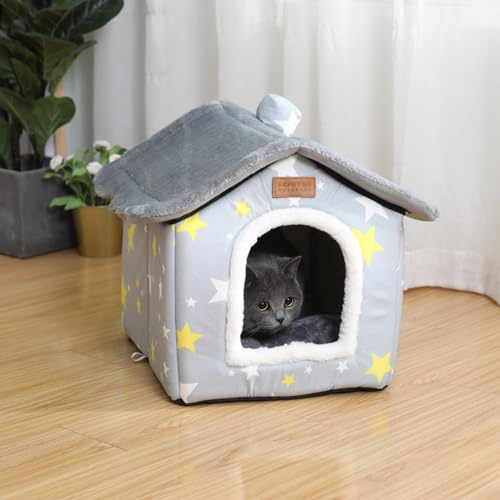 YPDOPORA Herbst Und Winter Kleine Katzenhütte Katzenhaus Haustier Katze Haustierbett Weiches, Bequemes, Warmes Katzenbett Haustierunterlage,A,S YPDOPORA Herbst Und Winter Kleine Katzenhütte Katzenhaus Haustier Katze Haustierbett Weiches, Bequemes, Warmes Katzenbett Haustierunterlage,A,S von YPDOPORA