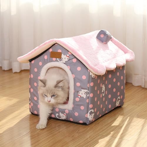 YPDOPORA Herbst Und Winter Kleine Katzenhütte Katzenhaus Haustier Katze Haustierbett Weiches, Bequemes, Warmes Katzenbett Haustierunterlage,B,L YPDOPORA Herbst Und Winter Kleine Katzenhütte Katzenhaus Haustier Katze Haustierbett Weiches, Bequemes, Warmes Katzenbett Haustierunterlage,B,L von YPDOPORA