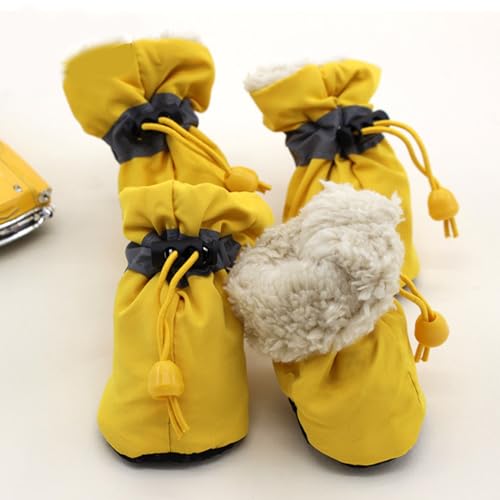 Hunde-Schneestiefel, Pfotenschutz, Hundeschuhe Für Den Winter, Hundeschuhe Für Kleine Und Mittelgroße Hunde, Mit Rutschfester Sohle Und Plüsch,F,L von YPDOPORA