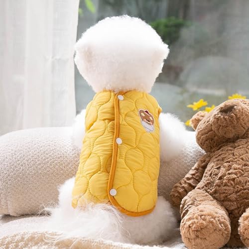 Hunde-Weste Aus Baumwoll-Fleece, Warme Hundekleidung Für Kaltes Wetter, Gemütliche Hundejacke, Cartoon-Hundekleidung, Haustier-Pullover-Weste Für Kleine, Mittelgroße Und Große Hunde,Gelb,L Hunde-Weste Aus Baumwoll-Fleece, Warme Hundekleidung Für Kaltes Wetter, Gemütliche Hundejacke, Cartoon-Hundekleidung, Haustier-Pullover-Weste Für Kleine, Mittelgroße Und Große Hunde,Gelb,L von YPDOPORA