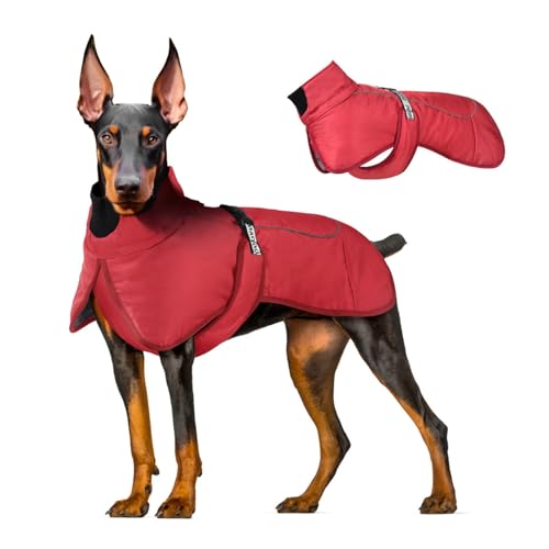 Hunde-Wintermantel, wasserdichte, Warme Hunde-Winterjacke Für Mittelgroße Und Große Hunde, Reflektierende Hundemäntel Für Kaltes Wetter, Winddichte Haustierbekleidung,B,XL von YPDOPORA