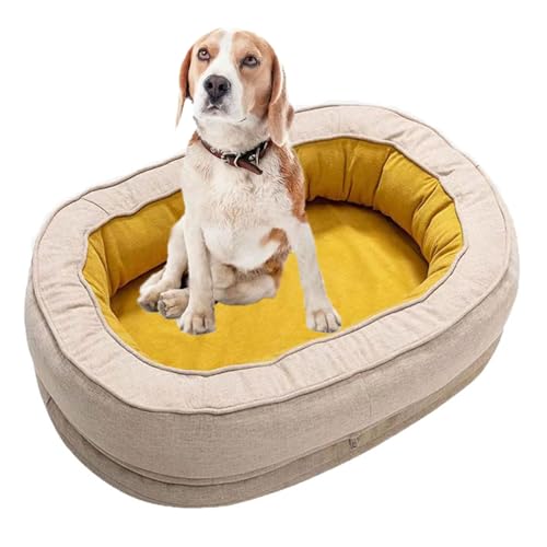 Hundebetten Für Große Hunde, Donut-Hundebett, Nackenrolle, Hundesofa Mit Wasserdichtem Futter, Rutschfeste Unterseite, Orthopädisches Hundebett Aus Eierschaum, Haustierbett Für Hunde,Gelb,2XL Hundebetten Für Große Hunde, Donut-Hundebett, Nackenrolle, Hundesofa Mit Wasserdichtem Futter, Rutschfeste Unterseite, Orthopädisches Hundebett Aus Eierschaum, Haustierbett Für Hunde,Gelb,2XL von YPDOPORA