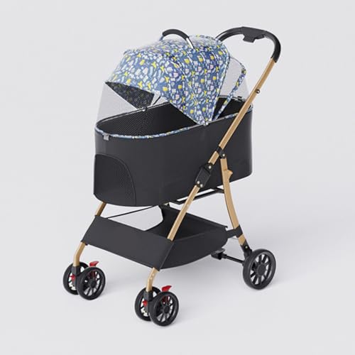 Hundebuggy Für Kleine Und Mittelgroße Katzen Und Hunde, Mit Einem Klick Zusammenklappbarer 4-Rad-Haustierbuggy, Faltbarer Hundebuggy Für Outdoor-Reisen, Hundebuggy, Einfaches Manövrieren,Blau Hundebuggy Für Kleine Und Mittelgroße Katzen Und Hunde, Mit Einem Klick Zusammenklappbarer 4-Rad-Haustierbuggy, Faltbarer Hundebuggy Für Outdoor-Reisen, Hundebuggy, Einfaches Manövrieren,Blau von YPDOPORA