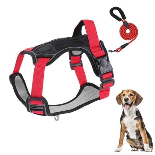 Hundegeschirr Für Kleine, Mittelgroße Und Große Hunde, No-Pull-Service-Westengeschirre Mit Reflektorstreifen Und Kontrollgriff, Verstellbar Und Bequem Zum Spazierengehen Und Trainieren,Schwarz,M Hundegeschirr Für Kleine, Mittelgroße Und Große Hunde, No-Pull-Service-Westengeschirre Mit Reflektorstreifen Und Kontrollgriff, Verstellbar Und Bequem Zum Spazierengehen Und Trainieren,Schwarz,M von YPDOPORA