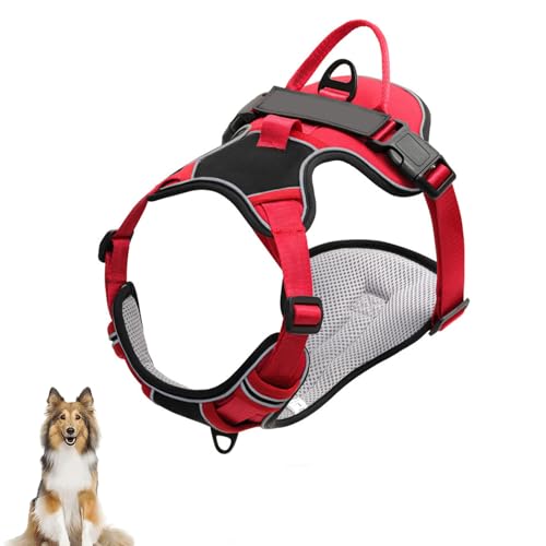 Hundegeschirr Ohne Ziehen, Reflektierendes Hundewestengeschirr Mit 2 Leinenclips Vorne Und Hinten, Verstellbare, Weich Gepolsterte Hundeweste Mit Leicht Zu Kontrollierendem Griff Für Hunde,F,L Hundegeschirr Ohne Ziehen, Reflektierendes Hundewestengeschirr Mit 2 Leinenclips Vorne Und Hinten, Verstellbare, Weich Gepolsterte Hundeweste Mit Leicht Zu Kontrollierendem Griff Für Hunde,F,L von YPDOPORA