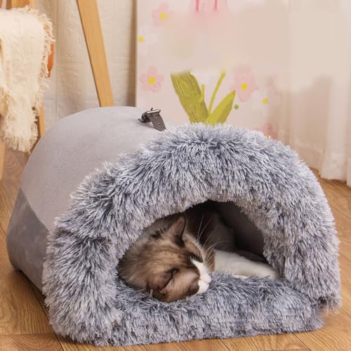 YPDOPORA Hundehütte Für Kleine Hunde Im Innenbereich, Gemütliches Haustierbetthaus Mit Rutschfester Unterseite, Warmes Plüsch-Katzenhaus Mit Multifunktionalem Griffdesign, Winterwarmes Katzennest,A,L YPDOPORA Hundehütte Für Kleine Hunde Im Innenbereich, Gemütliches Haustierbetthaus Mit Rutschfester Unterseite, Warmes Plüsch-Katzenhaus Mit Multifunktionalem Griffdesign, Winterwarmes Katzennest,A,L von YPDOPORA