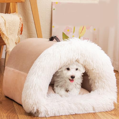 YPDOPORA Hundehütte Für Kleine Hunde Im Innenbereich, Gemütliches Haustierbetthaus Mit Rutschfester Unterseite, Warmes Plüsch-Katzenhaus Mit Multifunktionalem Griffdesign, Winterwarmes Katzennest,C,L YPDOPORA Hundehütte Für Kleine Hunde Im Innenbereich, Gemütliches Haustierbetthaus Mit Rutschfester Unterseite, Warmes Plüsch-Katzenhaus Mit Multifunktionalem Griffdesign, Winterwarmes Katzennest,C,L von YPDOPORA