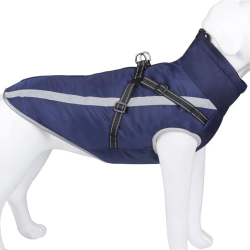 Hundemantel, wasserdichte Hundejacke Für Den Winter Mit Integriertem Geschirr, Reflektierende Hundeweste Mit Rollkragen, Warme Haustierkleidung, Winddichter Hunde-Schneeanzug,E,3XL Hundemantel, wasserdichte Hundejacke Für Den Winter Mit Integriertem Geschirr, Reflektierende Hundeweste Mit Rollkragen, Warme Haustierkleidung, Winddichter Hunde-Schneeanzug,E,3XL von YPDOPORA