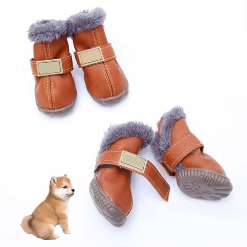 Hundeschuhe Für Den Winter, Hundeschuhe Mit Rutschfester Sohle, Hundepfotenschutz Für Winter-Schneewanderschuhe, Warme wasserdichte Hundeschuhe Für Den Außenbereich,G,S von YPDOPORA