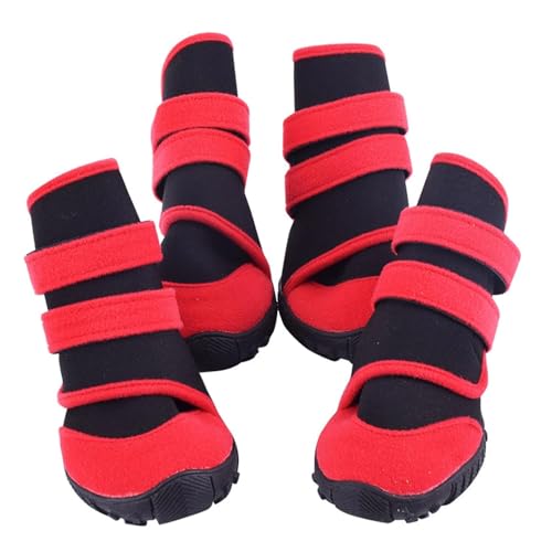 YPDOPORA Hundeschuhe Für Kleine, Mittelgroße Und Große Hunde, rutschfeste Hundeschuhe Für Hartholzböden, Wandern, wasserdichte Hundestiefel Für Verschneite, Regnerische Wintertage,Rot,L YPDOPORA Hundeschuhe Für Kleine, Mittelgroße Und Große Hunde, rutschfeste Hundeschuhe Für Hartholzböden, Wandern, wasserdichte Hundestiefel Für Verschneite, Regnerische Wintertage,Rot,L von YPDOPORA