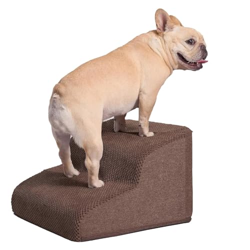 Hundetreppe Für Kleine Hunde Und Katzen, Extra Breite, rutschfeste Haustierstufen Für Hohe Betten Oder Couch, Hundetreppe Für Kleine Hunde, Welpen, Katzen, Ältere Menschen,B,XS von YPDOPORA