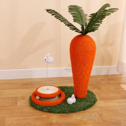 YPDOPORA Kaninchen-Kratzspielzeug, Interaktiver Häschenkrallenkratzer Aus Natürlichem Sisal Für Kätzchen Im Innenbereich, Niedlicher Karotten-Kaninchen-Kratzbaum Für Kätzchen-Hasen-Chinchilla,D YPDOPORA Kaninchen-Kratzspielzeug, Interaktiver Häschenkrallenkratzer Aus Natürlichem Sisal Für Kätzchen Im Innenbereich, Niedlicher Karotten-Kaninchen-Kratzbaum Für Kätzchen-Hasen-Chinchilla,D von YPDOPORA