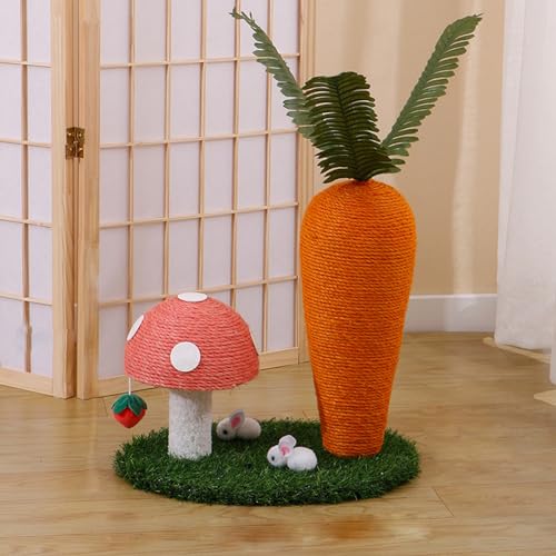 YPDOPORA Kaninchen-Kratzspielzeug, Interaktiver Häschenkrallenkratzer Aus Natürlichem Sisal Für Kätzchen Im Innenbereich, Niedlicher Karotten-Kaninchen-Kratzbaum Für Kätzchen-Hasen-Chinchilla,E YPDOPORA Kaninchen-Kratzspielzeug, Interaktiver Häschenkrallenkratzer Aus Natürlichem Sisal Für Kätzchen Im Innenbereich, Niedlicher Karotten-Kaninchen-Kratzbaum Für Kätzchen-Hasen-Chinchilla,E von YPDOPORA