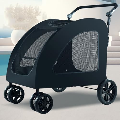Katzen- Und Hundebuggys Für Große Und Mittelgroße Hunde, Tragbarer Katzenbuggy Mit Rädern – Hundetragebuggy Mit Verstellbarem Griff, Faltbarer Welpenbuggy Zum Einkaufen, Spazierengehen,Schwarz Katzen- Und Hundebuggys Für Große Und Mittelgroße Hunde, Tragbarer Katzenbuggy Mit Rädern – Hundetragebuggy Mit Verstellbarem Griff, Faltbarer Welpenbuggy Zum Einkaufen, Spazierengehen,Schwarz von YPDOPORA