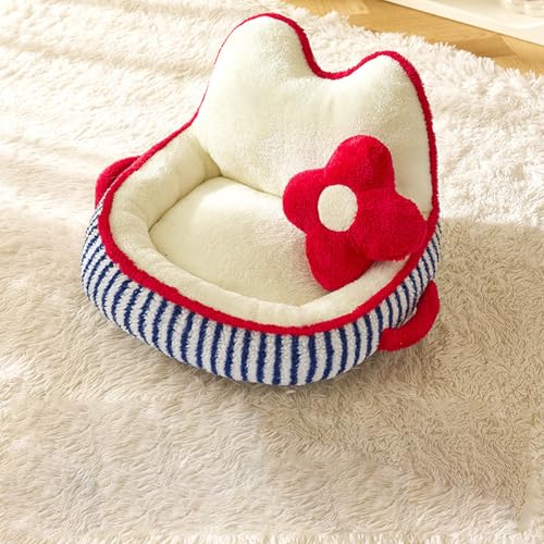 Katzenbett, Hundebetten Für Kleine Hunde. Pflegeleicht, Maschinenwaschbar Und Trocknergeeignet. Mit Plüsch Gefütterter Gestreifter Boden. Weiches Katzensofa Mit Rutschfester Unterseite.,Rot,L Katzenbett, Hundebetten Für Kleine Hunde. Pflegeleicht, Maschinenwaschbar Und Trocknergeeignet. Mit Plüsch Gefütterter Gestreifter Boden. Weiches Katzensofa Mit Rutschfester Unterseite.,Rot,L von YPDOPORA