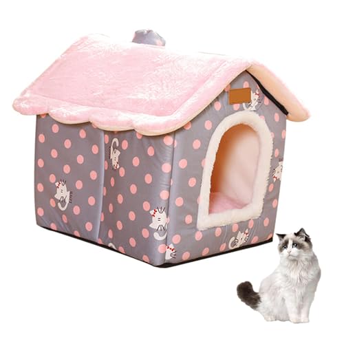 YPDOPORA Katzenhäuser Für Hauskatzen, Zusammenklappbares Höhlenhaus, Katzenhaus, Hundehütte Mit Waschbarer, Abnehmbarer Matte, Winterwarmes Katzenbett Für Kleine Katzen Und Hunde,B,L YPDOPORA Katzenhäuser Für Hauskatzen, Zusammenklappbares Höhlenhaus, Katzenhaus, Hundehütte Mit Waschbarer, Abnehmbarer Matte, Winterwarmes Katzenbett Für Kleine Katzen Und Hunde,B,L von YPDOPORA