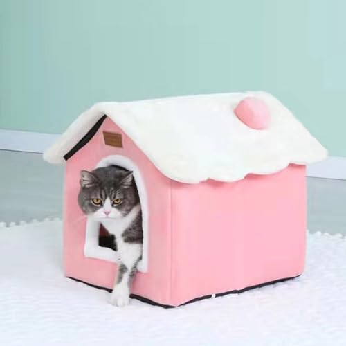 YPDOPORA Katzenhäuser Für Hauskatzen, Zusammenklappbares Höhlenhaus, Katzenhaus, Hundehütte Mit Waschbarer, Abnehmbarer Matte, Winterwarmes Katzenbett Für Kleine Katzen Und Hunde,D,M YPDOPORA Katzenhäuser Für Hauskatzen, Zusammenklappbares Höhlenhaus, Katzenhaus, Hundehütte Mit Waschbarer, Abnehmbarer Matte, Winterwarmes Katzenbett Für Kleine Katzen Und Hunde,D,M von YPDOPORA